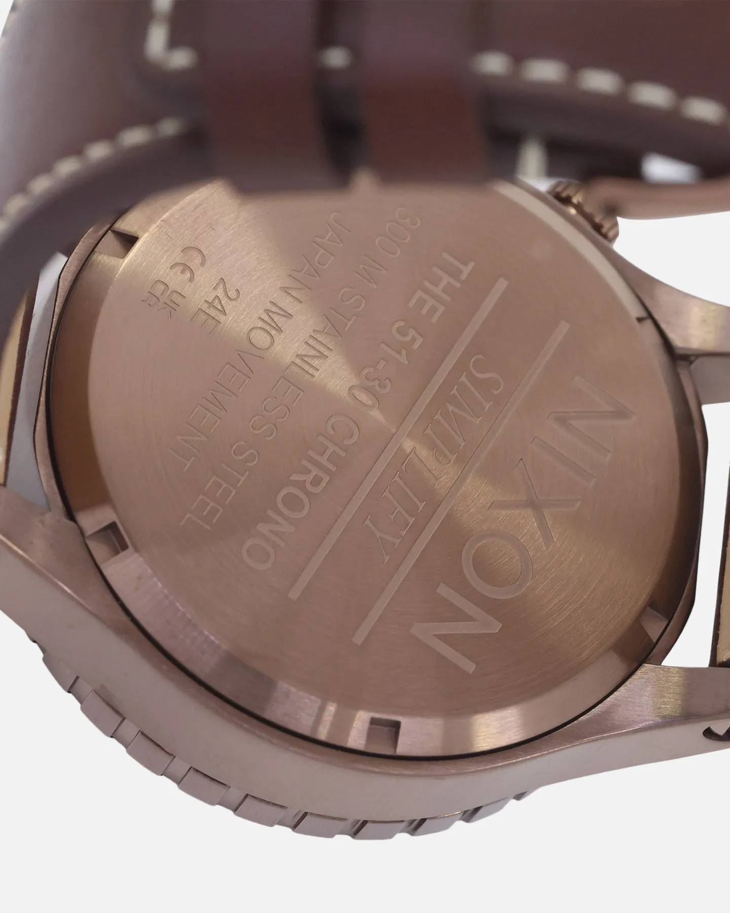 Nixon 51-30 Chrono Leather Watch Chocolate/Dark Roast Brown