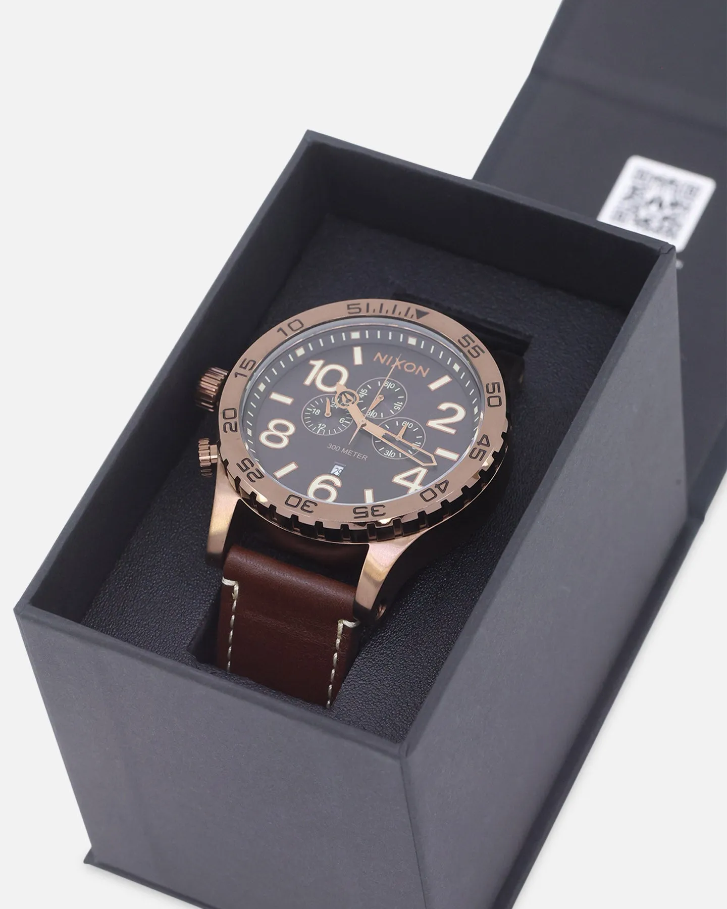 Nixon 51-30 Chrono Leather Watch Chocolate/Dark Roast Brown