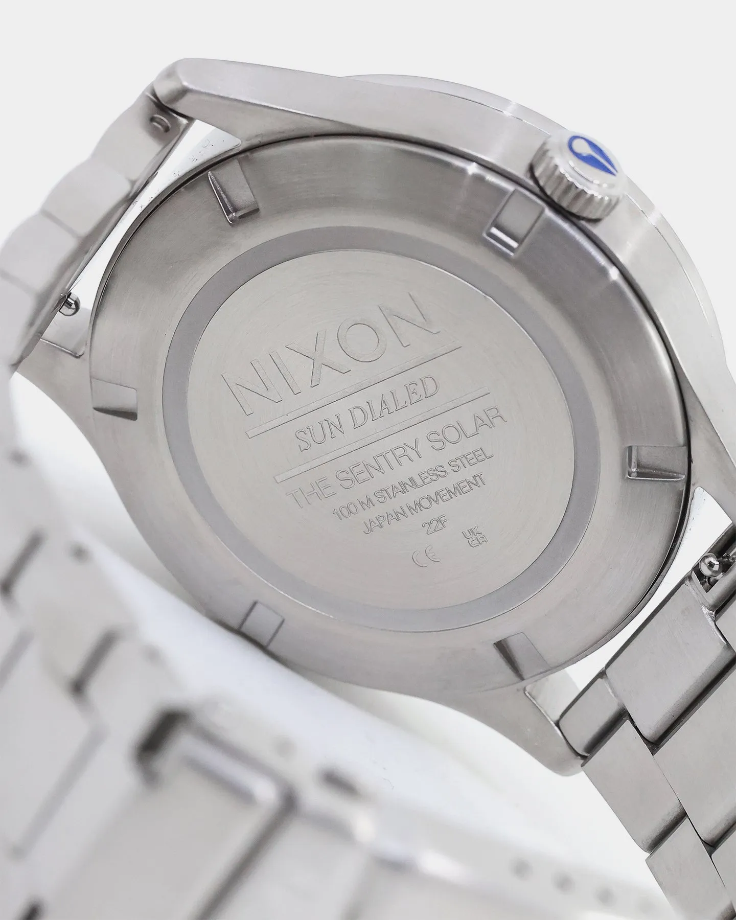 Nixon Sentry Solar Stainless Steel Watch Navy/Silver