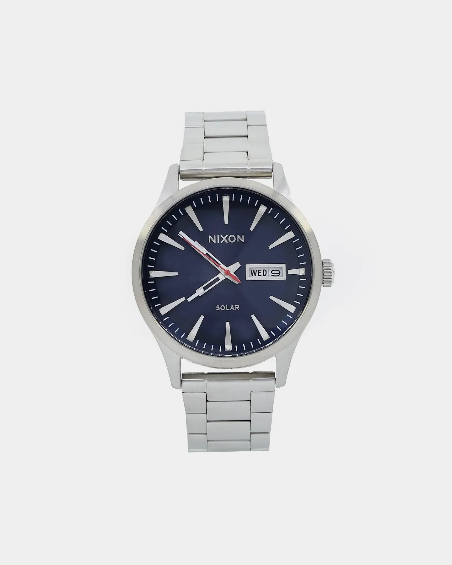 Nixon Sentry Solar Stainless Steel Watch Navy/Silver