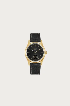 Old Smith - 90-001 - Black Dial/Gold Case - Black Lychee Leather