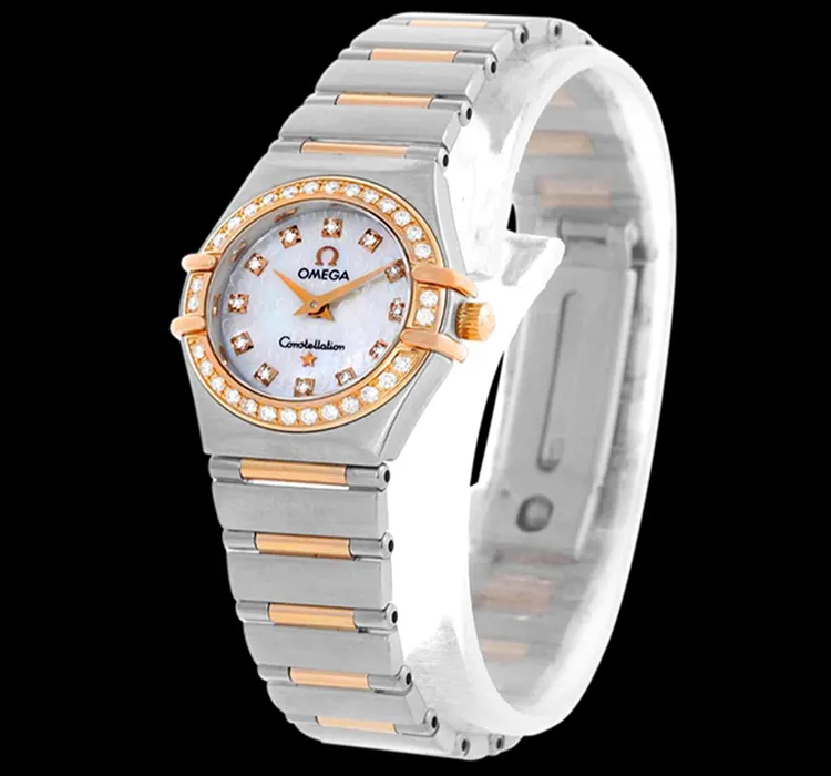 Omega Ladies Constellation 95 My Choice Mini Watch - Stainless Steel, 18K Rose Gold & Diamonds