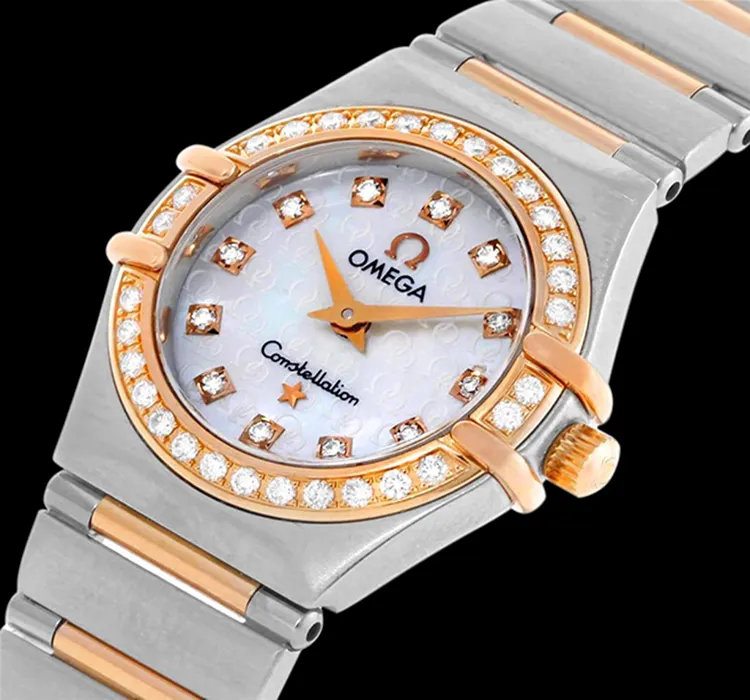 Omega Ladies Constellation 95 My Choice Mini Watch - Stainless Steel, 18K Rose Gold & Diamonds