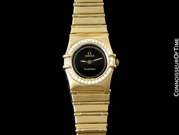 Omega Ladies Constellation Bracelet Watch - 18K Gold & Original Omega Factory Set Diamonds