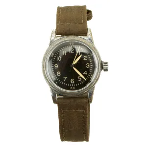 Original U.S. WWII 1945 Dated Type A-11 US Army Wrist Watch by Waltham - Fully Functional