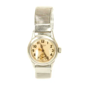 Original U.S. WWII Army 17-Jewel Wrist Watch by Waltham with Vintage Slinky Band - Fully Functional