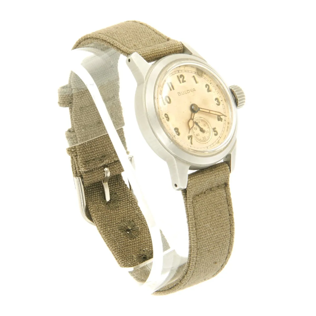 Original U.S. WWII Army Officer 15-Jewel Wrist Watch Model 10 BM by BULOVA - Fully Functional