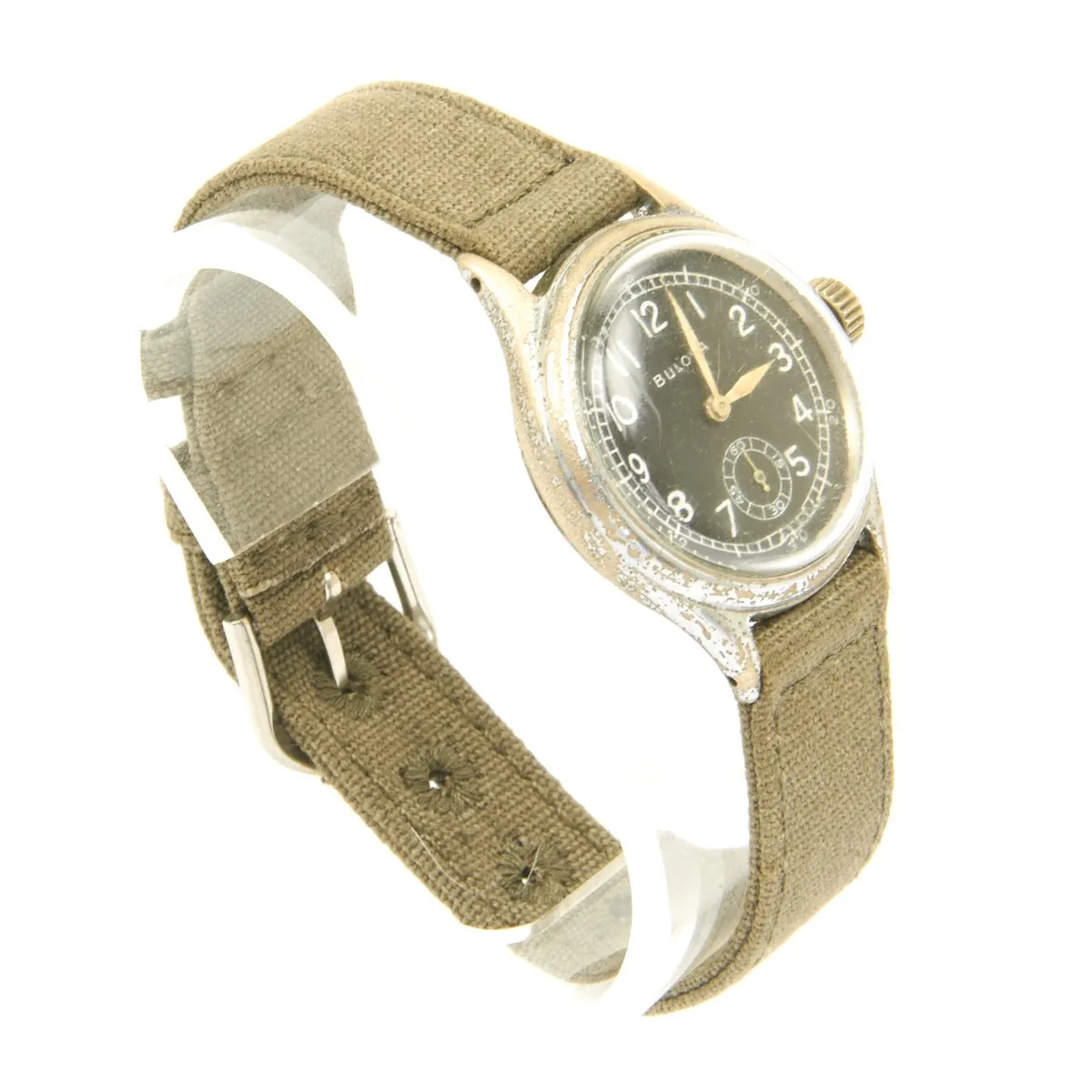 Original U.S. WWII Army Officer 17-Jewel Wrist Watch Model 10 AK by BULOVA - Fully Functional