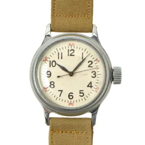 Original U.S. WWII Early Type A-11 USAAF Unissued Wrist Watch by Elgin Dated 1942 - Excellent andFully Functional