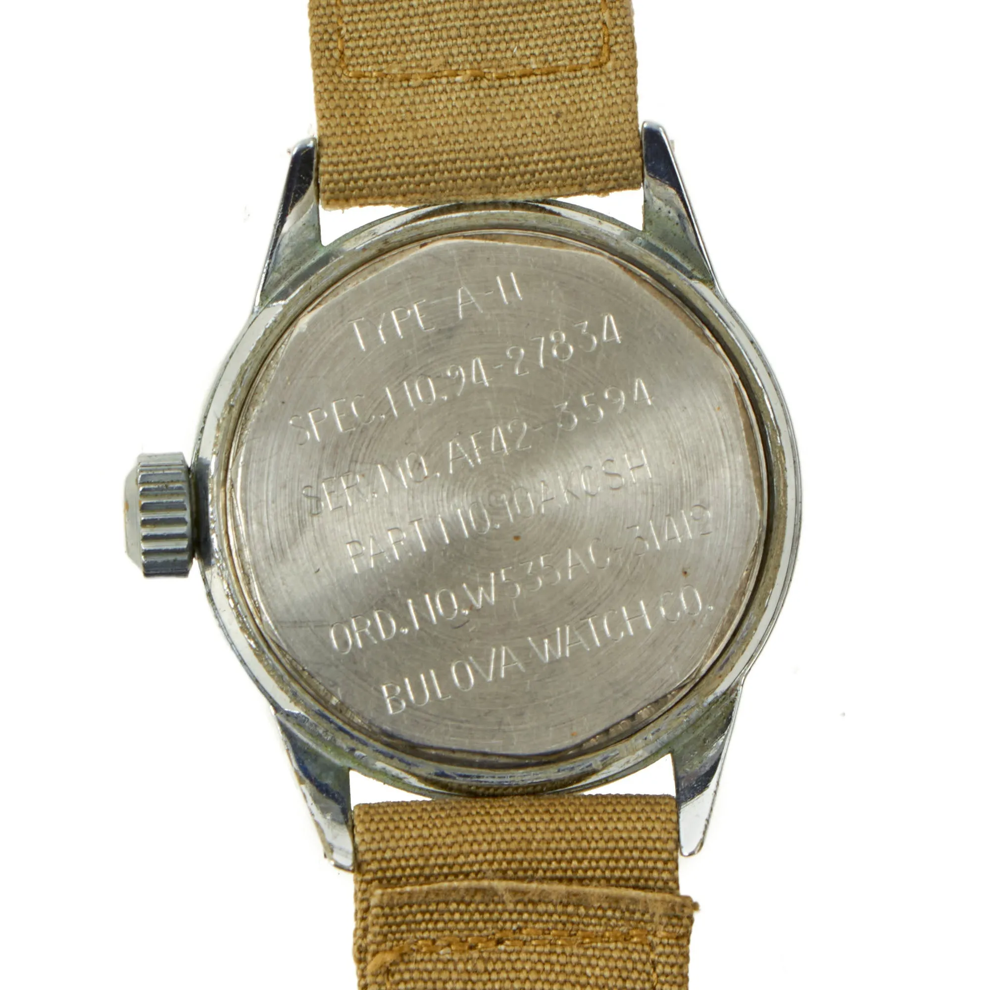 Original U.S. WWII New Old Stock Type A-11 USAAF Wrist Watch by Bulova - Date Coded 1944 - Fully Functional