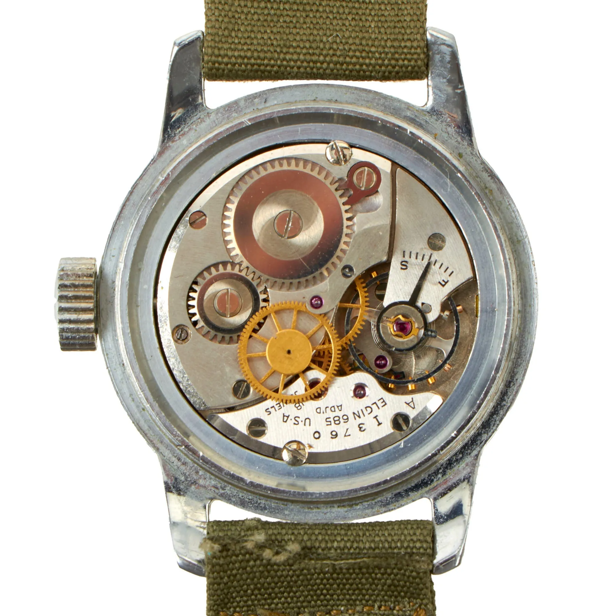 Original U.S. WWII Type A-11 USAAF Unissued Wrist Watch by Elgin - Excellent and Fully Functional