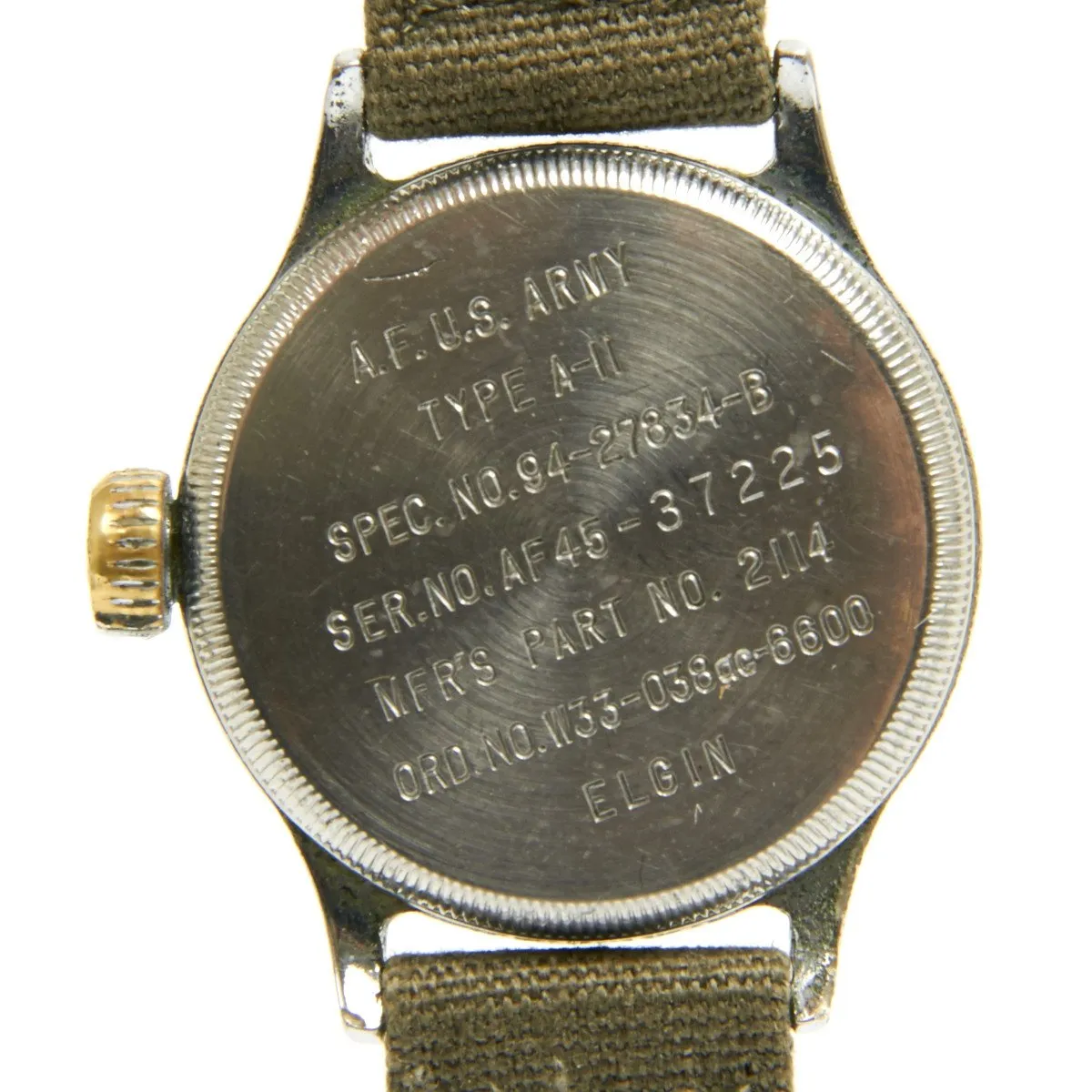 Original U.S. WWII Type A-11 USAAF Wrist Watch by Elgin - Fully Functional