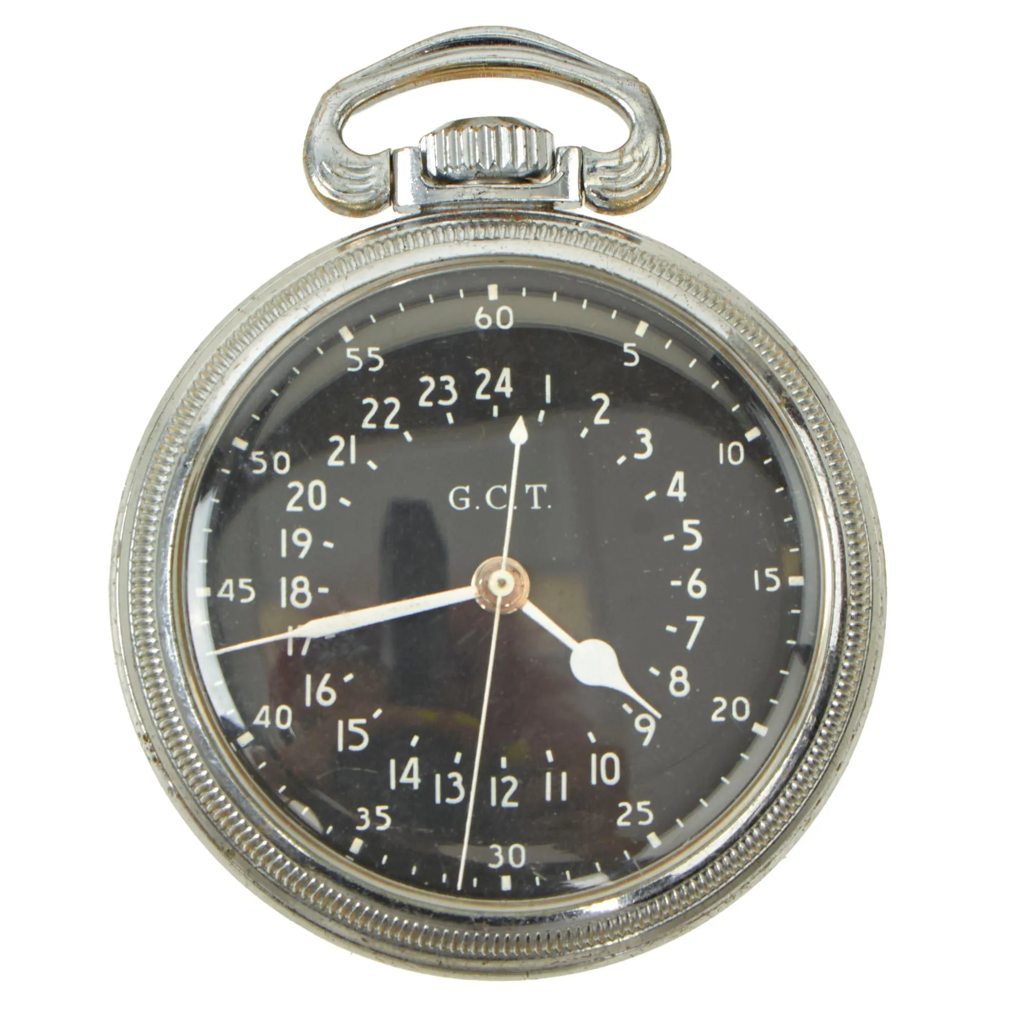 Original Vietnam War U.S. Army Air Forces Hamilton AN5740-1 G.C.T. 24 Hour Navigator Pocket Watch - 1959 Dated