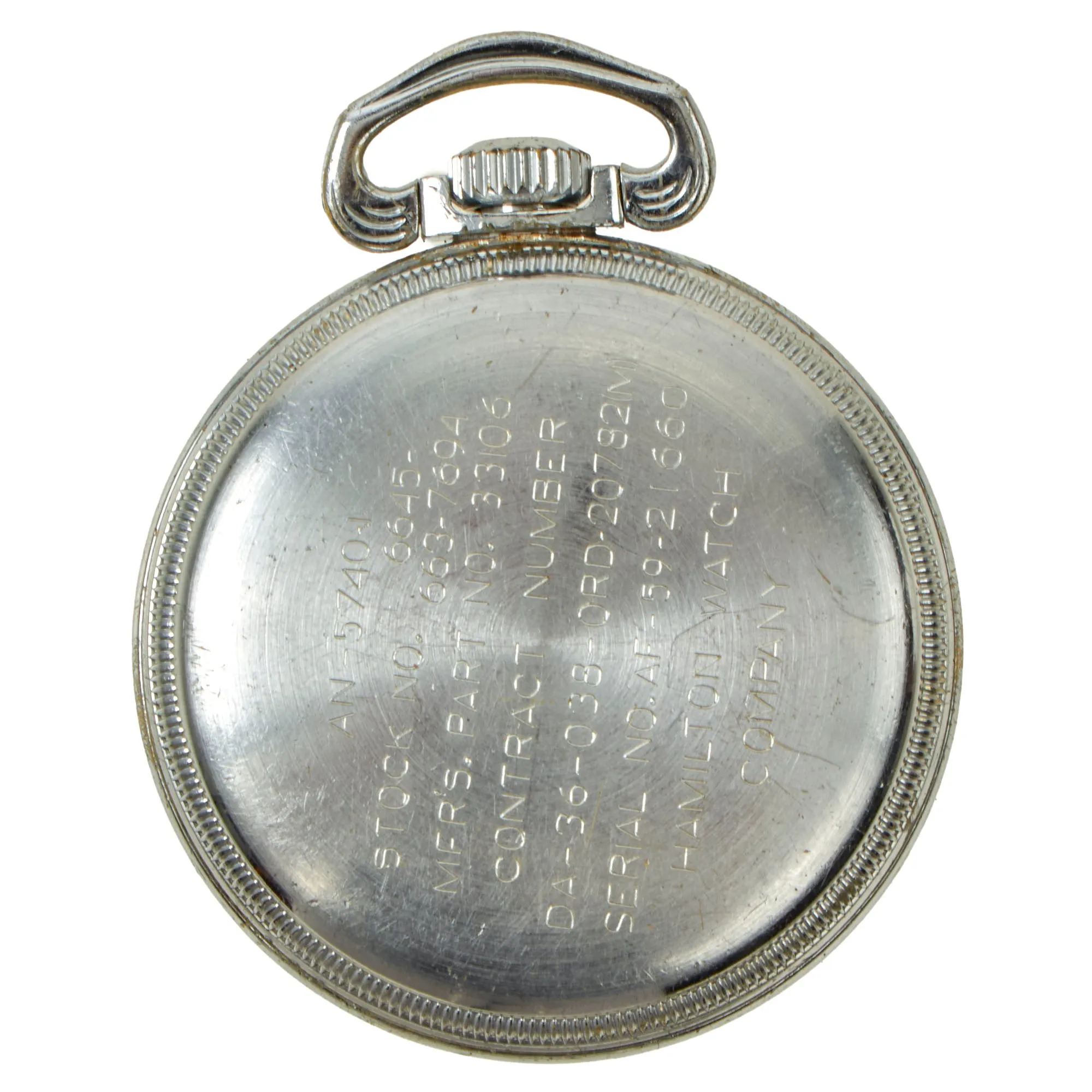 Original Vietnam War U.S. Army Air Forces Hamilton AN5740-1 G.C.T. 24 Hour Navigator Pocket Watch - 1959 Dated