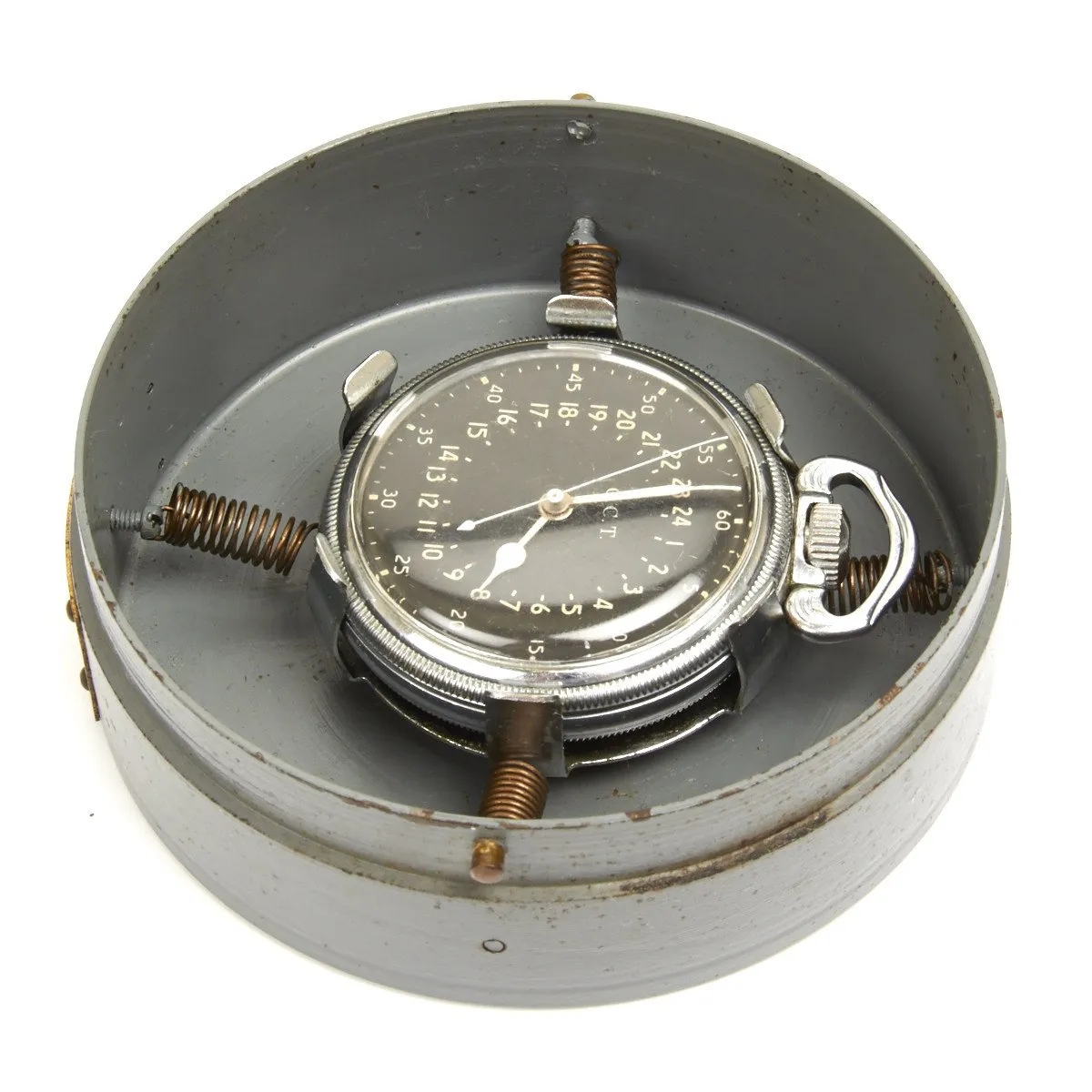 Original WWII USAAF 1940 Hamilton AN5740 G.C.T Navigator Pocket Watch with Case