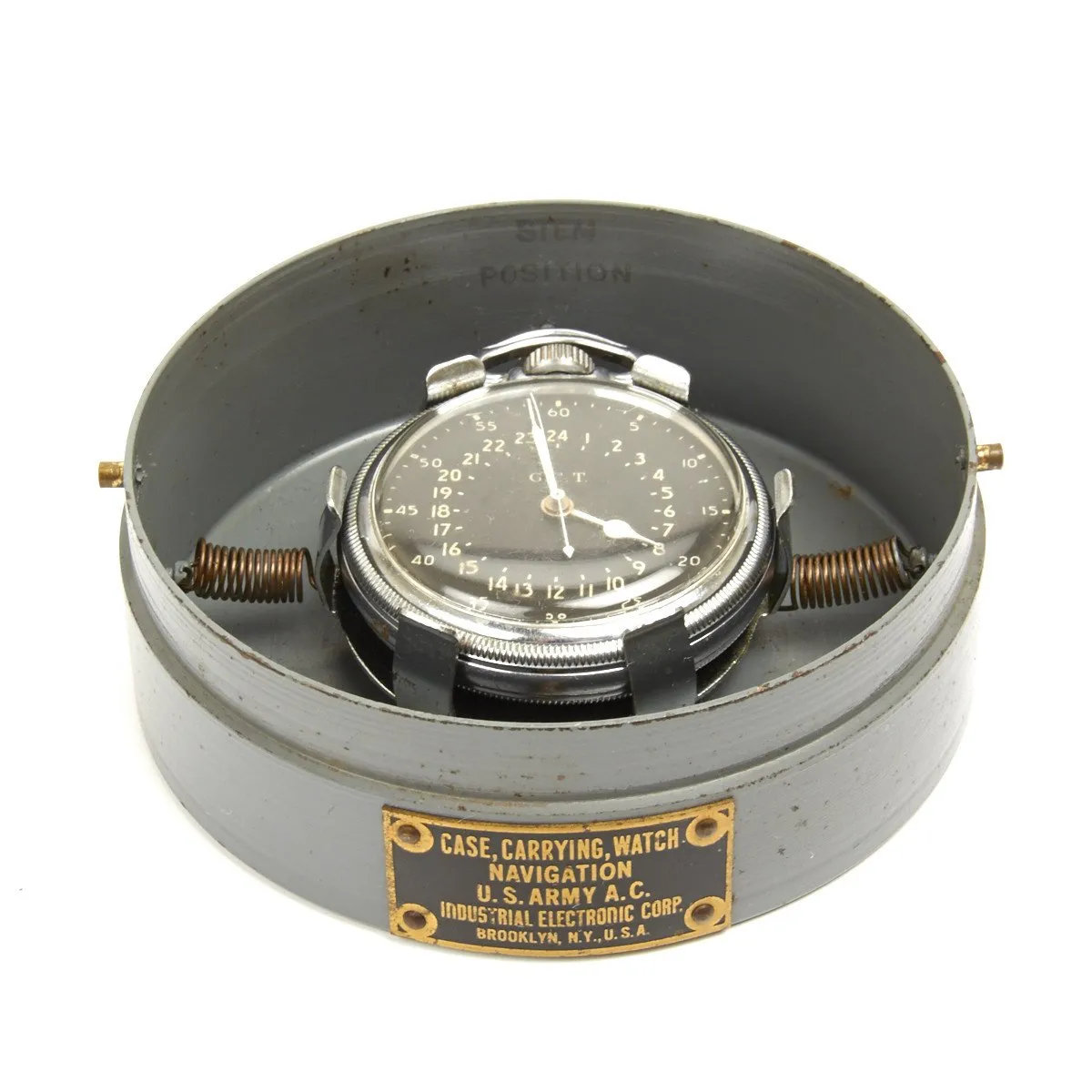 Original WWII USAAF 1940 Hamilton AN5740 G.C.T Navigator Pocket Watch with Case