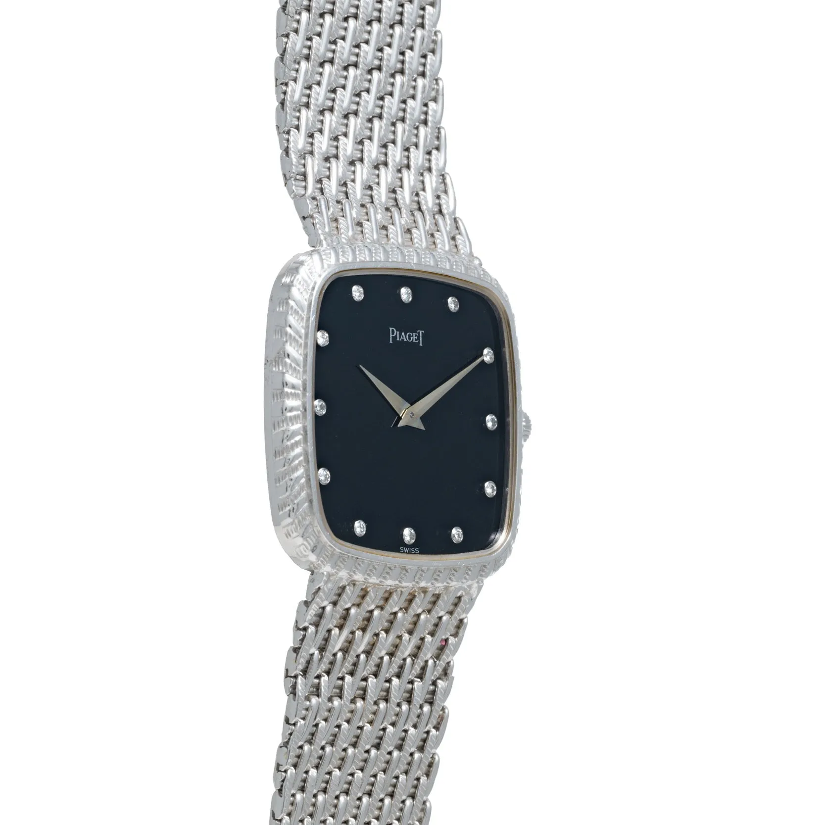 Piaget Onyx Dial White Gold Dress Watch