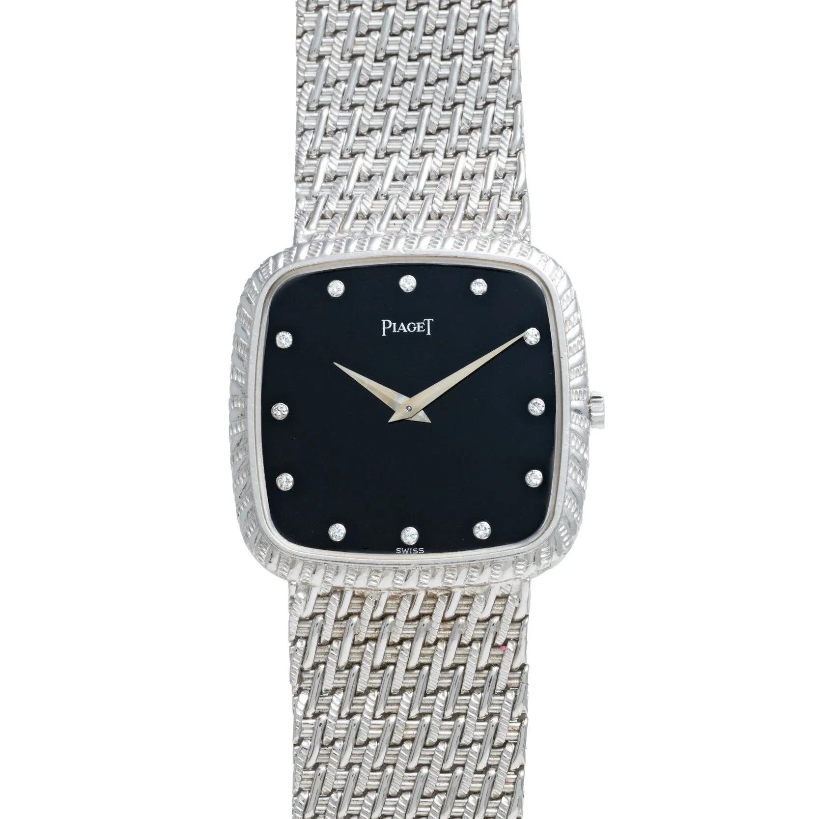 Piaget Onyx Dial White Gold Dress Watch