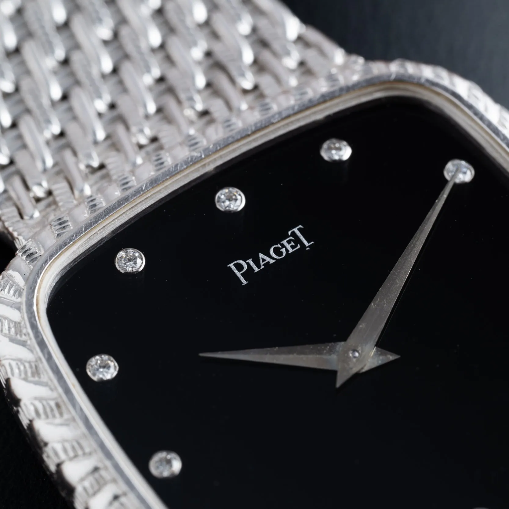 Piaget Onyx Dial White Gold Dress Watch