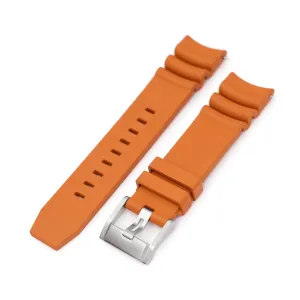 Q.R. Firewave Resilient Curved End FKM rubber Watch Strap, Burnt Orange 22mm