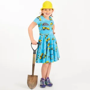 "Groundbreaker" Construction Trucks Short Sleeve Super Twirler Dress