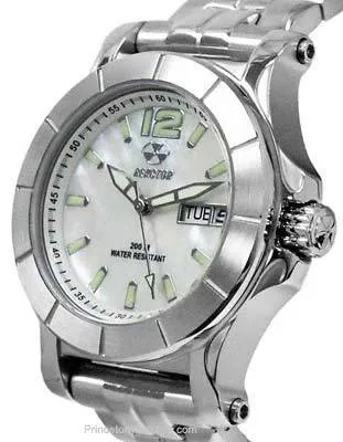 Reactor Ladies Quark Mid - White Mother-of-Pearl - Stainless - Day Date Window