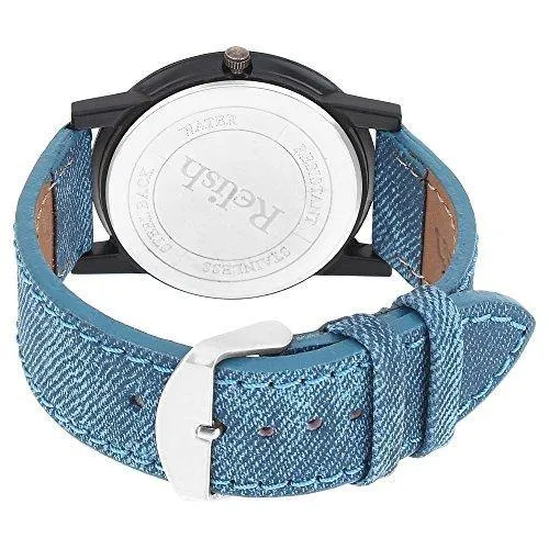 Relish Mens Boys Denim Slim Analog Display Quartz Watch for Brothers | RE-S8103BD | Gift for Brother