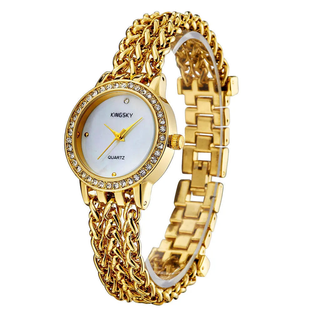 Relogio Feminino Quartz Clock Movement Analog Display Alloy Exquisite Bracelet Watch Band Women Wrist Watch Female Sale Items