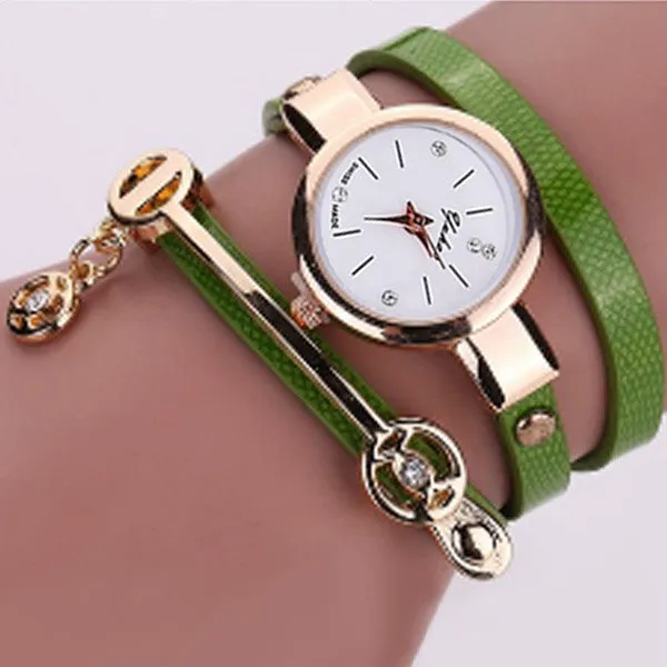 Rose Gold Charm Wrap Watch