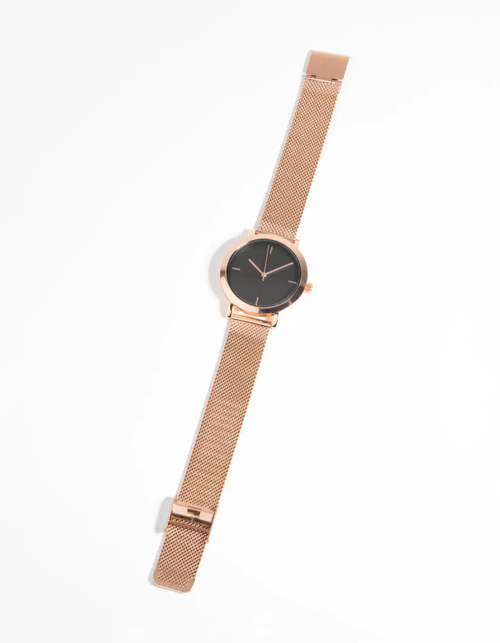 Rose Gold Minimal Mesh Watch