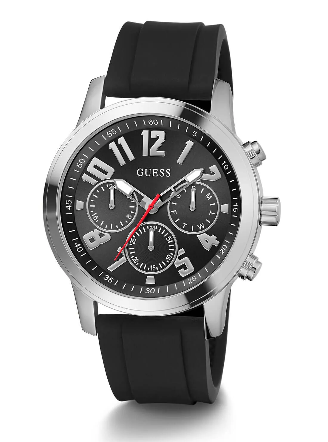 Silver Parker Black Silicone Watch