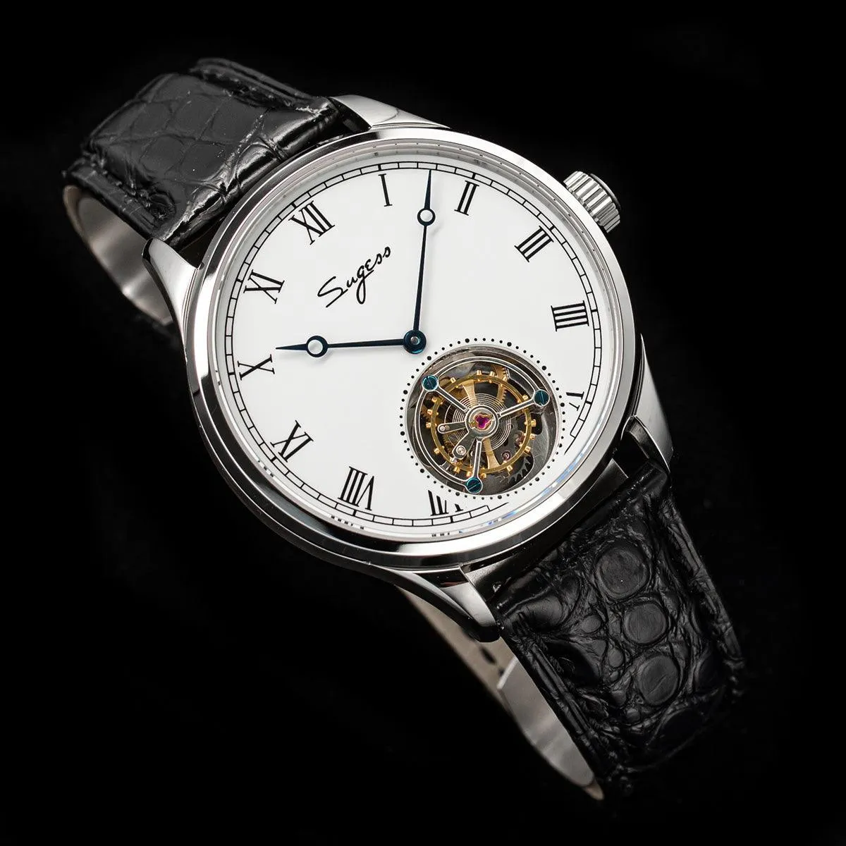 Sugess tourbillon mechanical men's watch white enamel enamel ST8230 seagull movement high-end custom watch