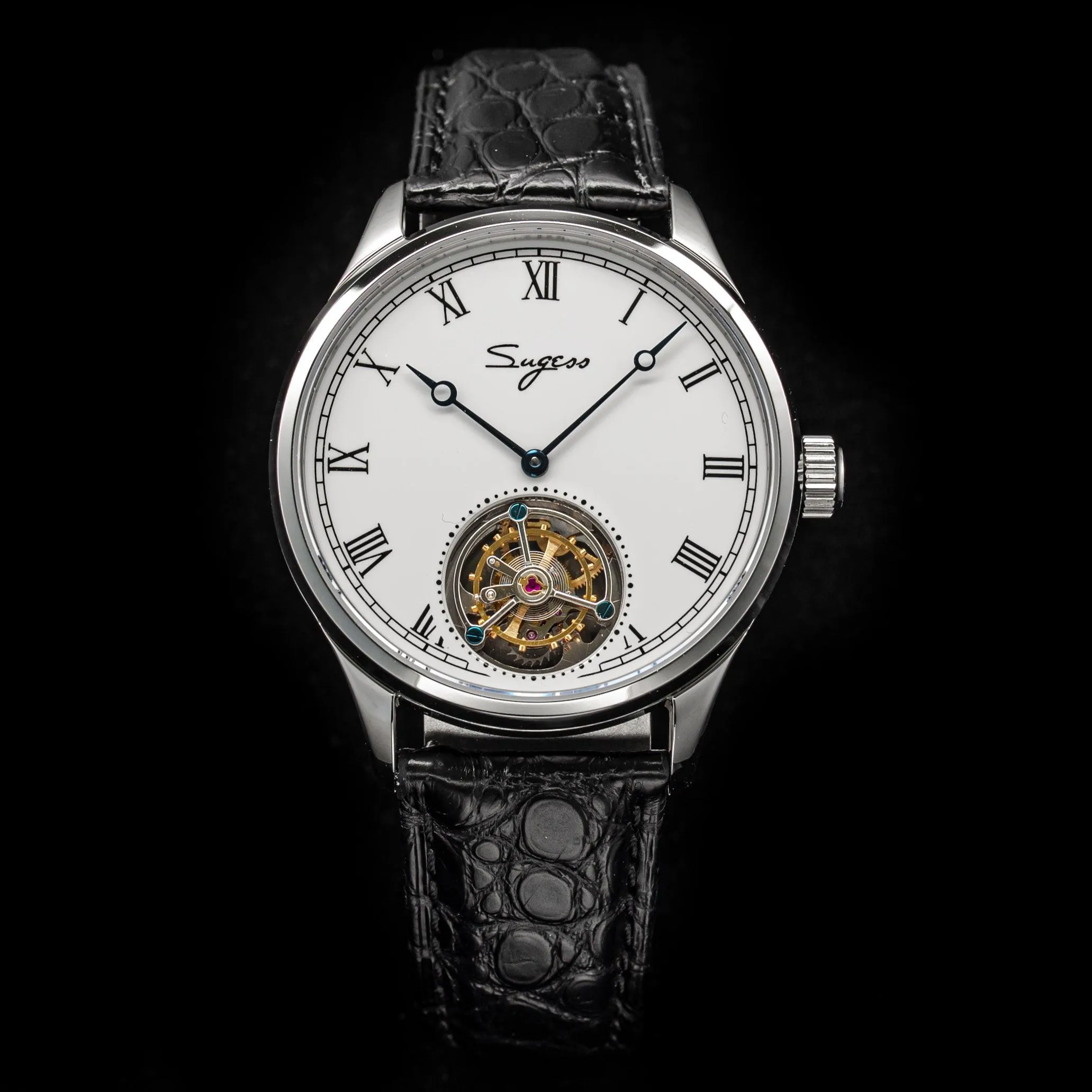 Sugess tourbillon mechanical men's watch white enamel enamel ST8230 seagull movement high-end custom watch