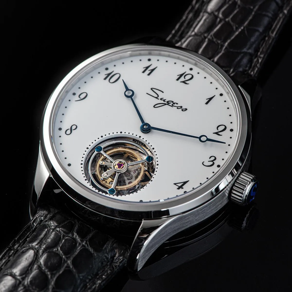 Sugess tourbillon mechanical men's watch white enamel enamel ST8230 seagull movement high-end custom watch