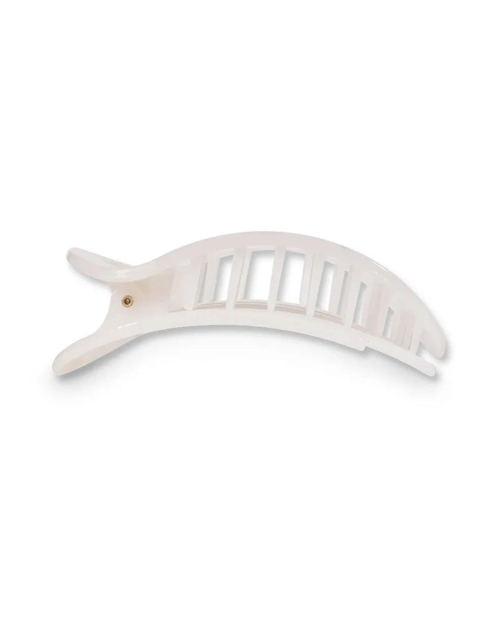 Teleties Large White Flat Round Clip