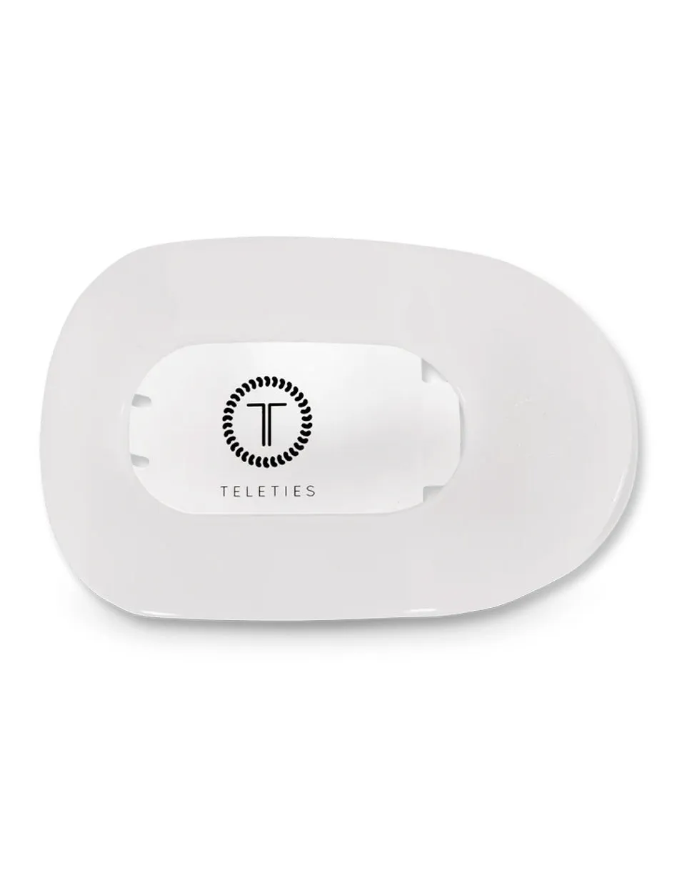 Teleties Large White Flat Round Clip