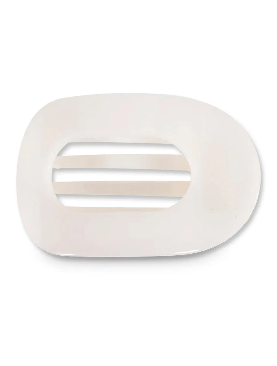 Teleties Large White Flat Round Clip