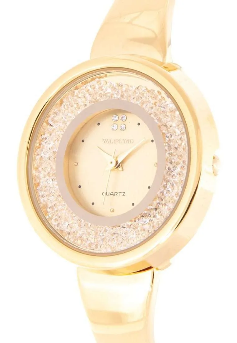 Valentino 20122148-GOLD DIAL Gold Fashion Metal Band Watch for Women