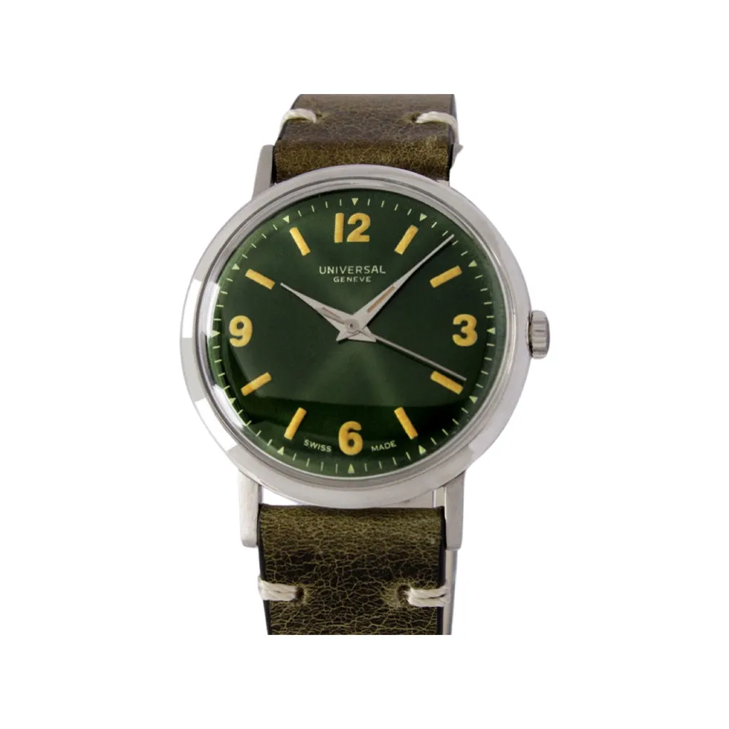 Vintage Green Dial Steel Watch