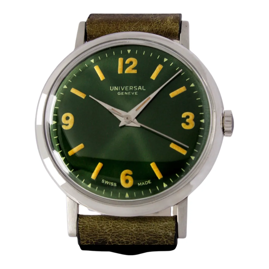 Vintage Green Dial Steel Watch