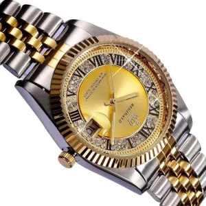 Waterproof Top Brand REGINALD Golden Lady Watch Quartz Date Crystal Women's Dress Watch