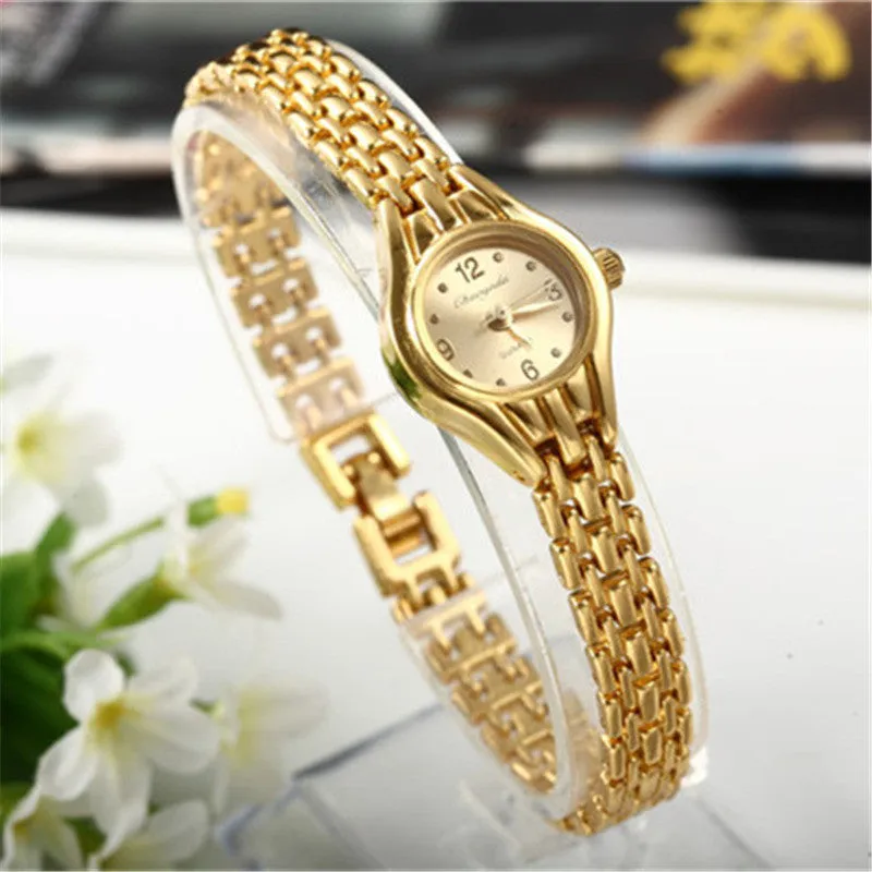 Women Bracelet Watch Mujer Golden Relojes Small Dial Quartz leisure Watch Popular Wristwatch Hour female ladies elegant watches