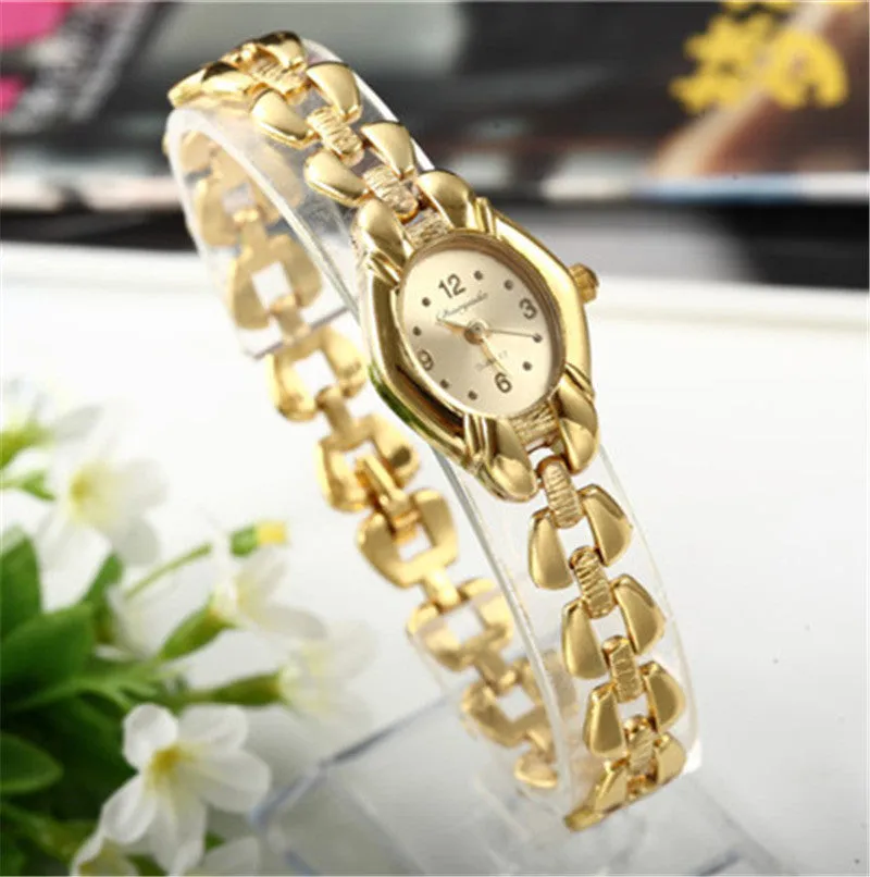 Women Bracelet Watch Mujer Golden Relojes Small Dial Quartz leisure Watch Popular Wristwatch Hour female ladies elegant watches