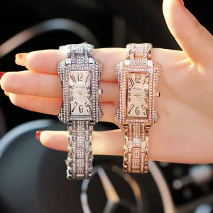 Women's watch rectangular pointer luminous diamond fashion quartz waterproof watch trendy