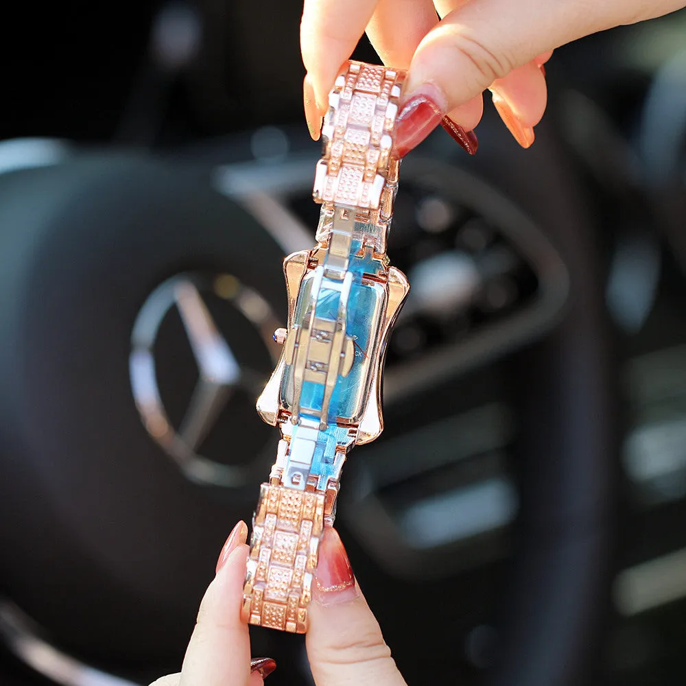 Women's watch rectangular pointer luminous diamond fashion quartz waterproof watch trendy