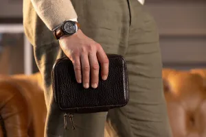 Zipper Watch Case - Dark Brown